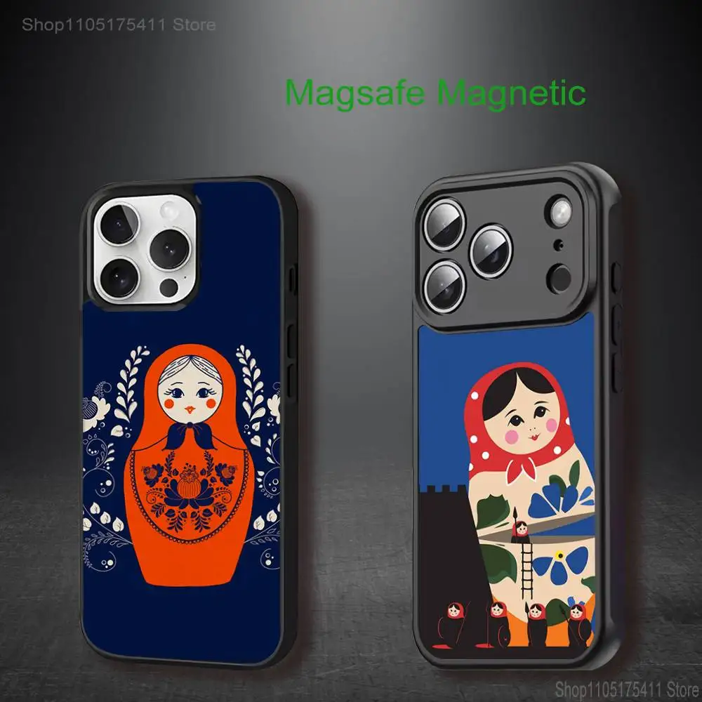 

R-Russian Dolls Matryoshka Phone Case For iPhone 17,16,15,14,13,12,11,Pro,Max,Plus,Mini,SE4,E Magnetic Magsafe Wireless Charging