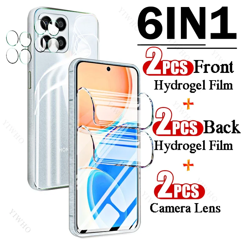 9in1 Full Covers Front Back Hydrogel Film for Huawei Honor X8 TFY-LX1 Fingerprint Screen Protectors for Honor X 8 Camera Lens HD