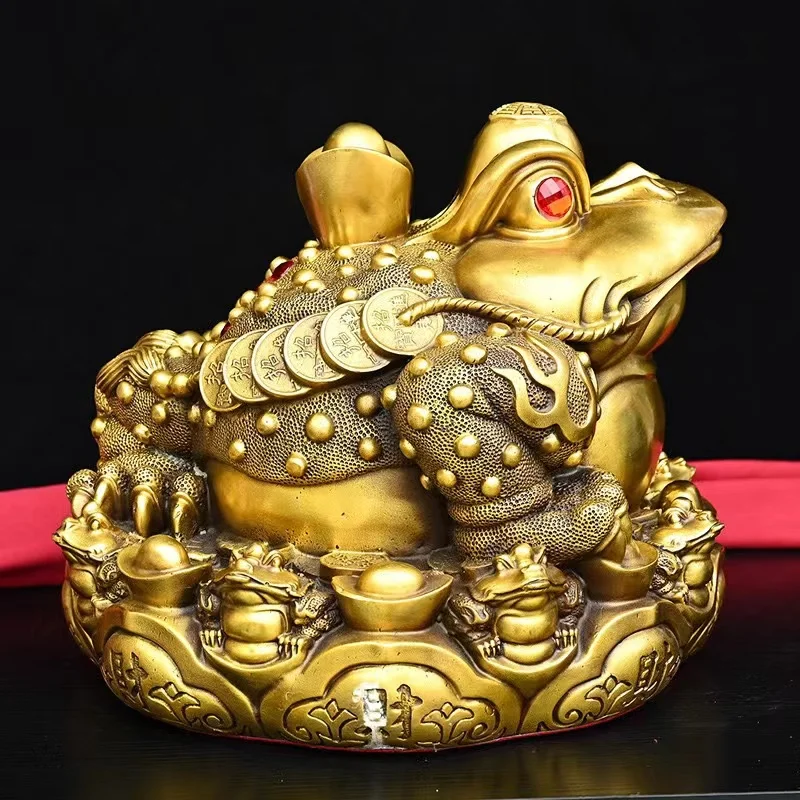Rare QingDyansty copper Inlaid Jeweled Golden Toad Statue