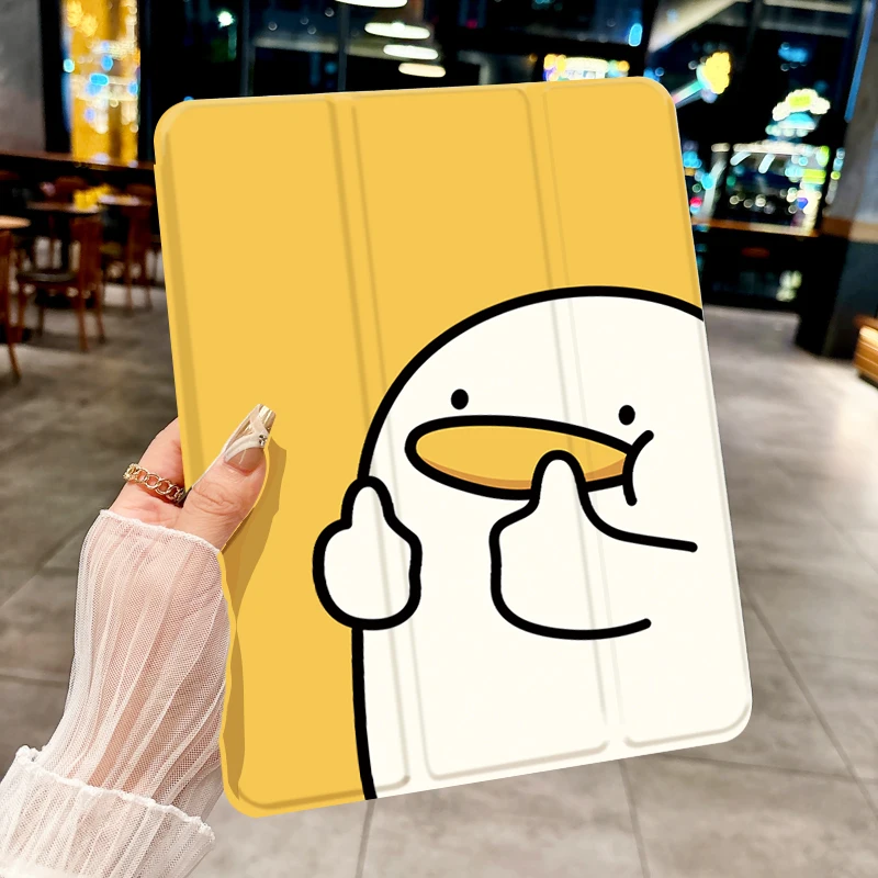 

Утка, имеющая большой палец, чехол для планшета ДЛЯ iPad pro 10/11 дюймов 2020/6/7/8th/Air 3./Air 4/9th Gen/Air 5-го поколения 2022/A