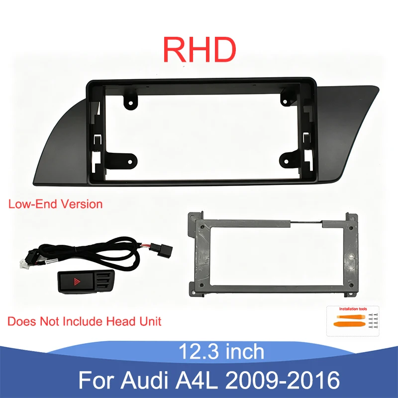 12.3 Inch Car Radio Fascia Frame For Audi A4L 2009-2016 RHD Low-End Android Stereo Dashboard Trim Kit