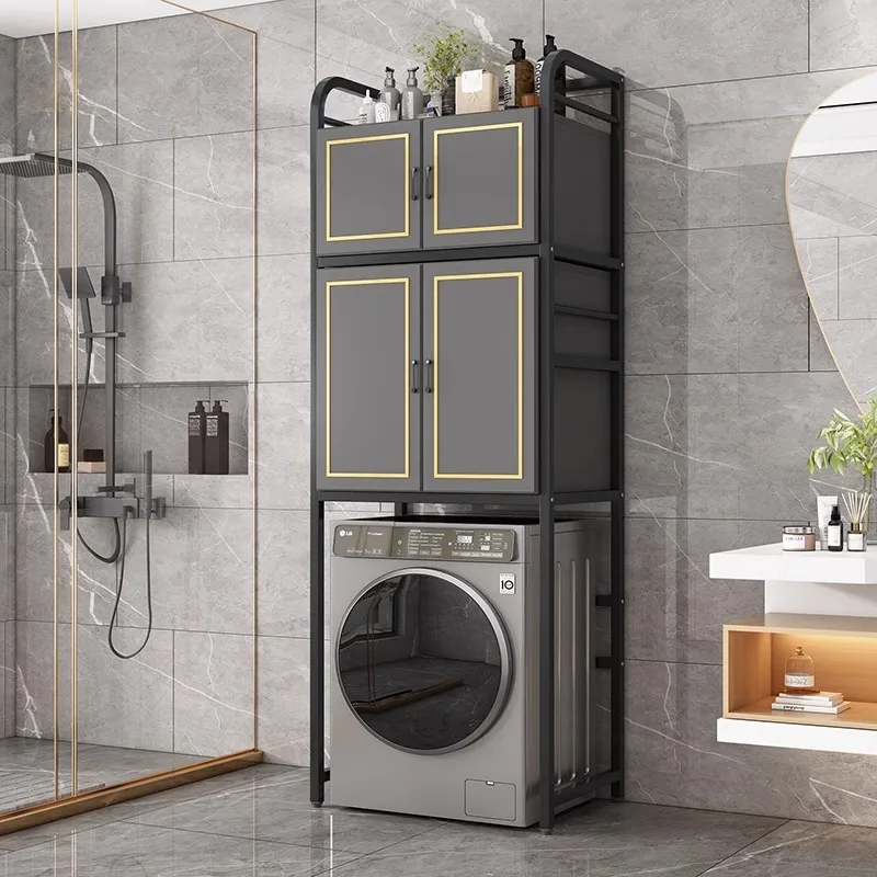 

Washing machine rack storage rack drum wave wheel balcony floor to floor storage cabinet bathroom bathroom above storage rack