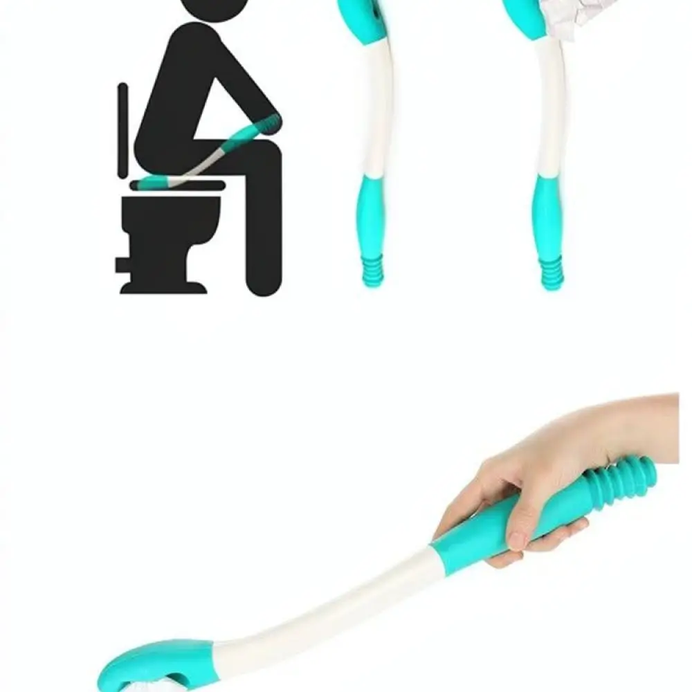 Non Slip Long Handle Bath Brush Bottom Wiping Device Bathroom Mobility Assist Tool Elderly Personal Hygiene Shower Kit