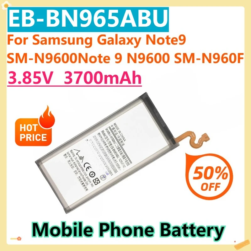 

For Samsung Galaxy Note9 SM-N9600Note 9 N9600 SM-N960F 3.85V 3700mAh EB-BN965ABE Phone Battery