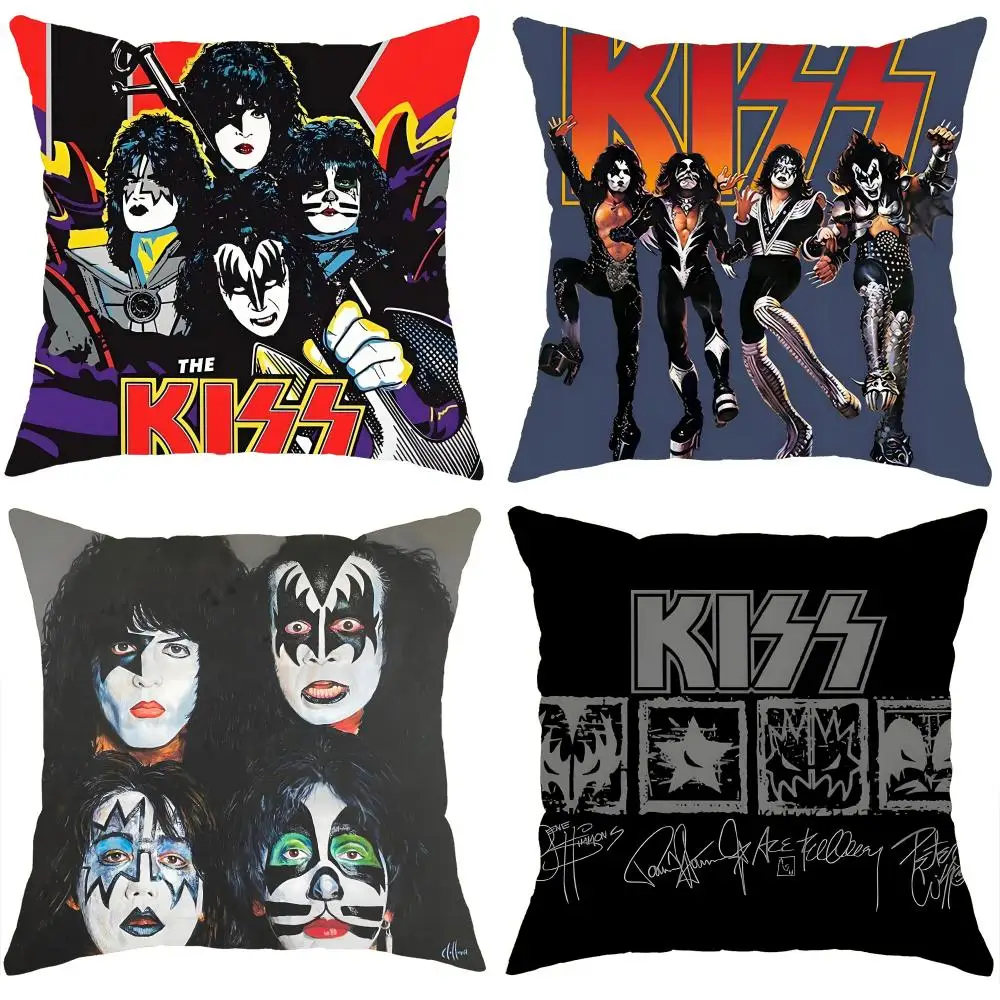 Band K-Kiss Cushion Cover Comfortable Reversible Pillow Cover Ideal for Car Sofa Bedroom & Beyond