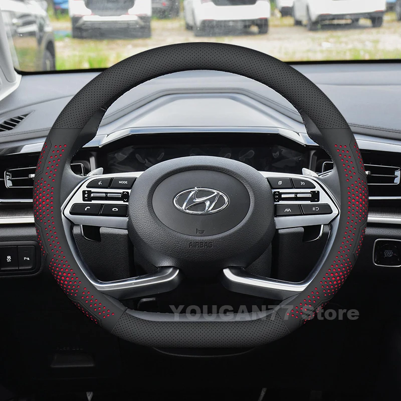 

Leather Car Steering Wheel Cover For Hyundai Custo Custin 2024 2022-2025 Ultra Thin Non-slip Auto Steering Wheel Accessories