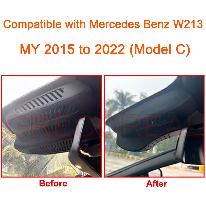 GRECOREAL 4K Dash Cam Voor en Achter 2160P WiFi Auto Dual Dashcam Plug Play Compatibel met Mercedes Benz E Klasse W213 E-Klasse