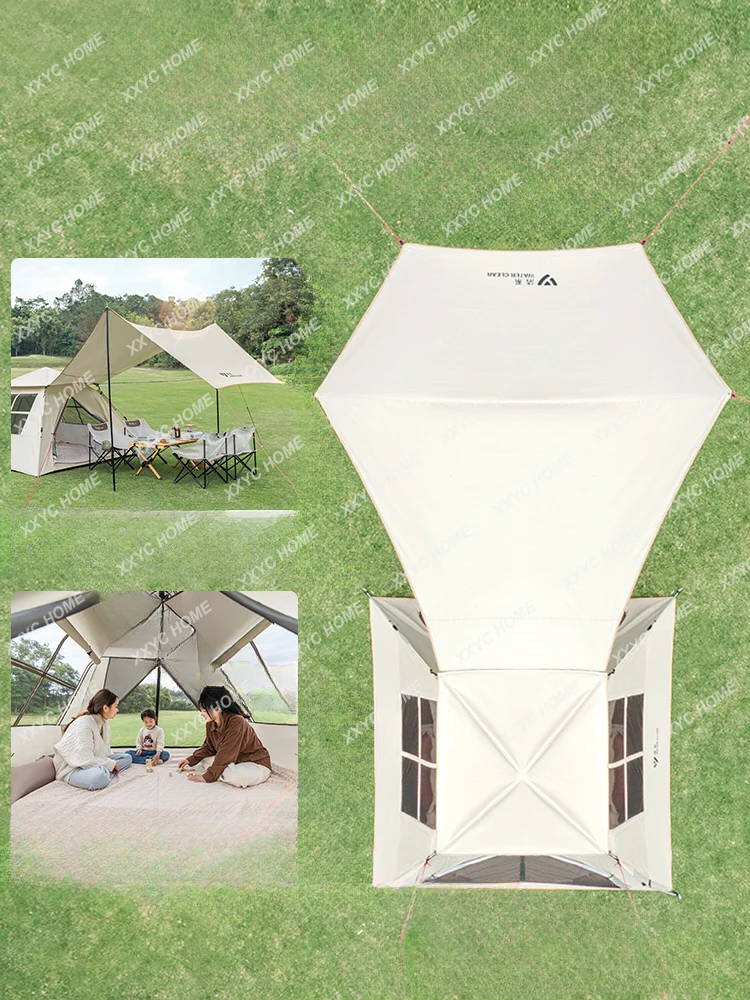 Outdoor Canopy Tent Integrated Automatic Portable Foldable Camping Silver Pastebrushing Sun Protection Rain Proof Camping Suit