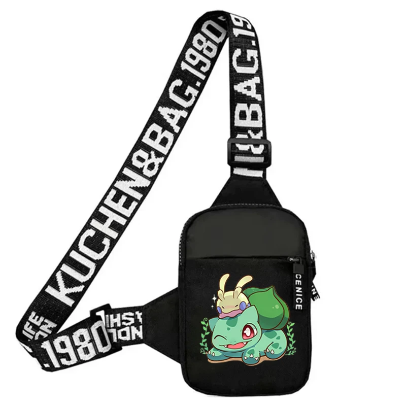 Pok É Mon Sports Chest Bags Bulbasaur Men Small Mobile Phone Messenger Pack Waist Pouch  Multi-function Carry-on Bag Gift