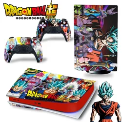 Dragon Ball Son Goku PVC Game Console Stickers for Sony PlayStation 5 Fashion Cartoon Waterproof Decals for PS5 Accessories Skin