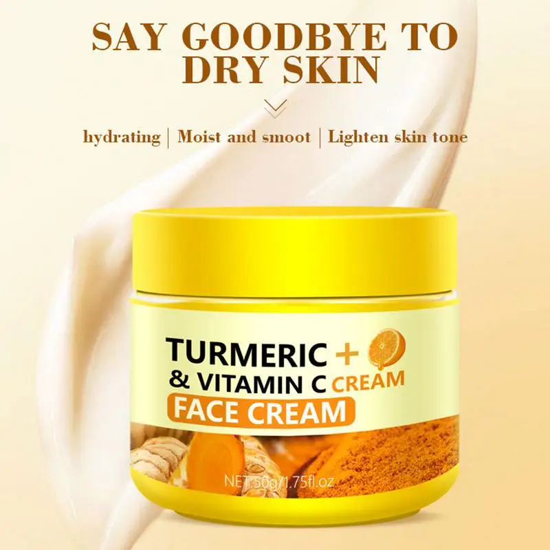 Crème blanchissante pour le visage au curcuma, 50g, élimine les déformations, éclaircit les ridules, hydratante pour le visage, gratitude