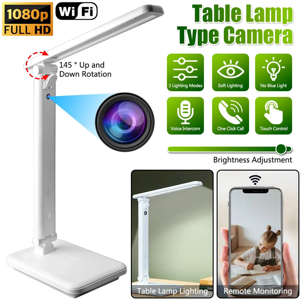 

EU Version Reading lamp type high-definition camera wireless WiFi indoor mobile phone remote monitoring voice dual intercom