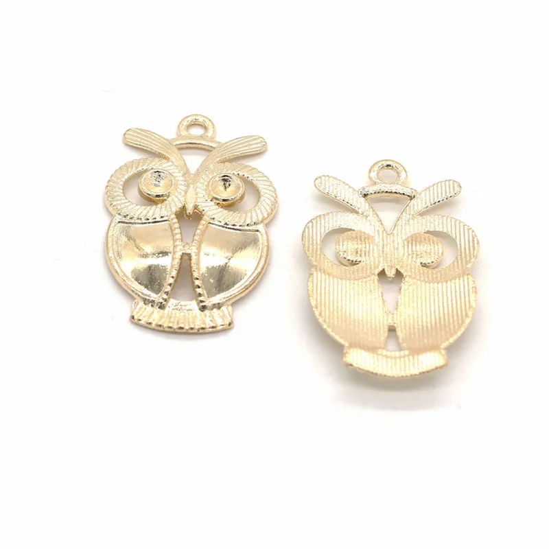 10 pcs 4color charms diy metal  owl pendant for necklace&bracelets jewelry making 34*22 mm D101