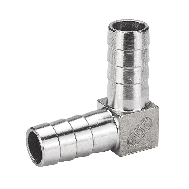 8mm-40mm 304 Stainless Steel Double-Tower Elbow Green-Head Coal/Gas Water Hose Flexible Tube Quick-Connect Fittings Thickened