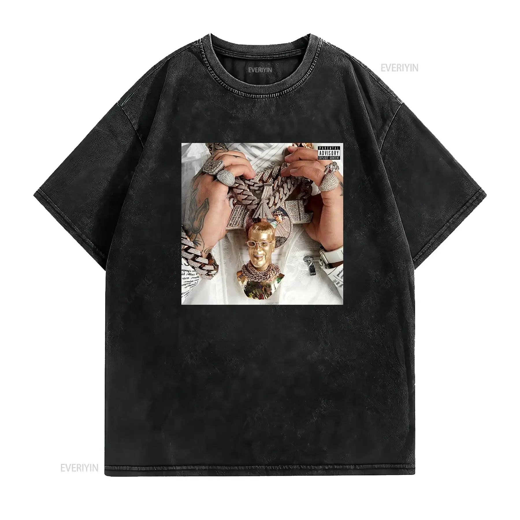 أنويل AA إيمانويل ألبوم تي شيرت Xs 2XL خمر غسلها مريحة الرسم الشارع الشهير أوم مصمم الملابس قليلا الموضة