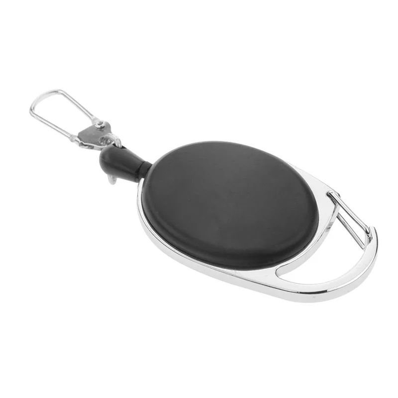 A29F-4X Moschettone retrattile resistente Badge Trilli Filo da 60 cm con clip per portachiavi Nero