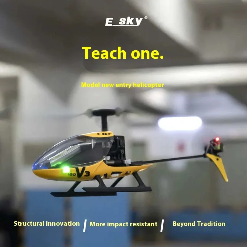 Esky 150v3 Remote Control 4-Channel Helicopter Model Children'S Toy Drop Resistant Mini Single Paddle Practice Helicopter