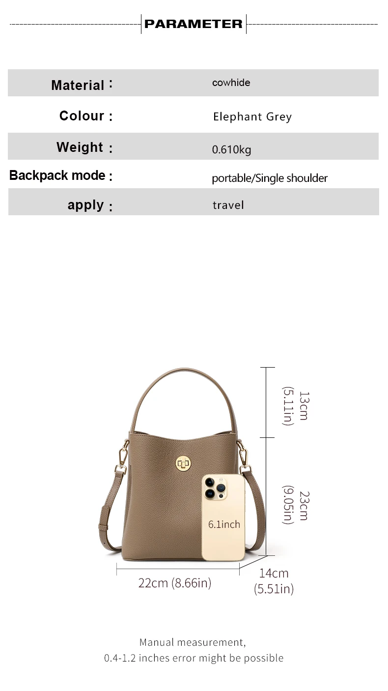 Elegante Retro-Handtasche aus hochwertigem Rindsleder mit mehrschichtigem Schultergurt und Verschluss, Umhängetasche für Damen – Detail 4