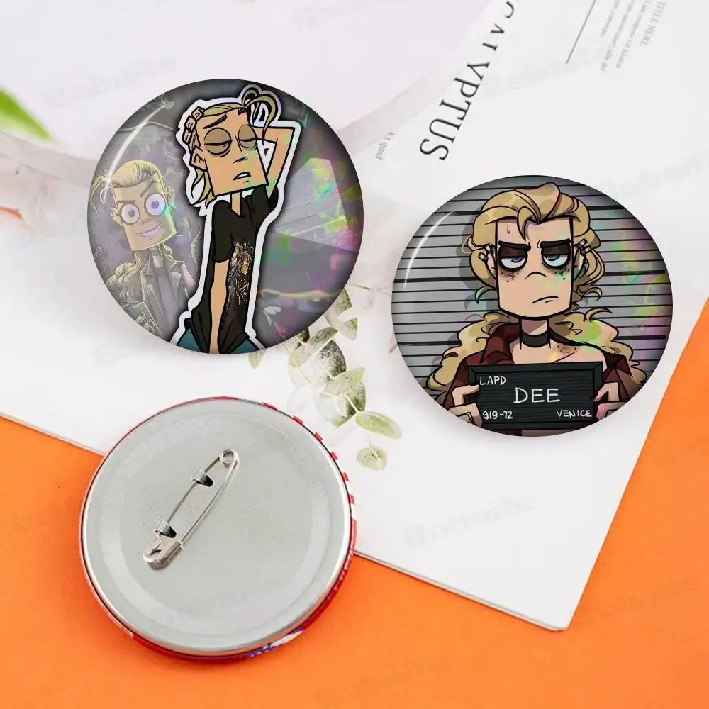Cool Art Metal Family Dee Round   Handmade Brooch Cartoon Cosplay Badge On Backpack Jewelry Accessories Gifts