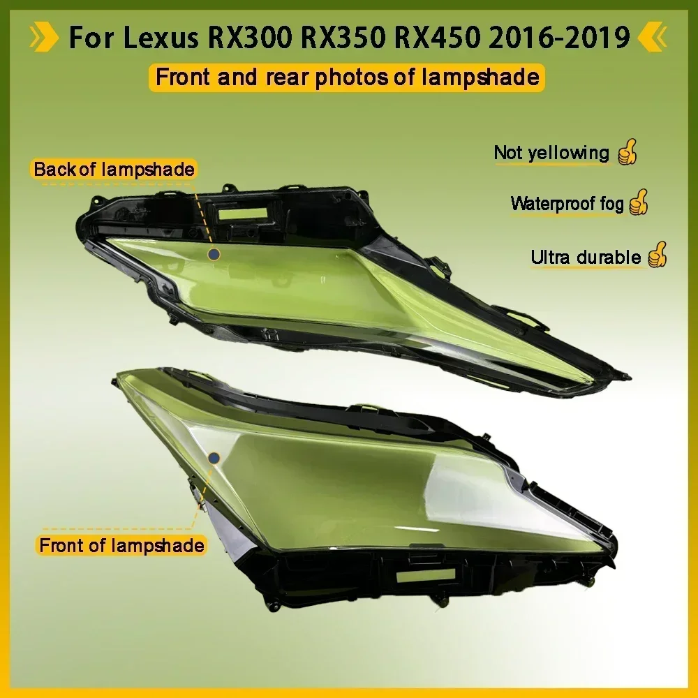 For Lexus RX300 RX350 RX450 2016 2017 2018 2019 Car Headlight Cover Transparent Lampshade Lamp Case Head Light Glass Lens Shell