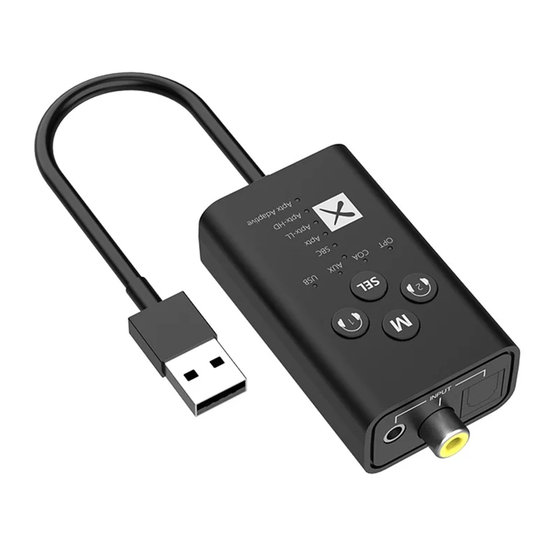 محول إرسال صوتي لاسلكي ، بلوتوث 24 بت ، apptx LL ، HD Adaptive ، USB ، من الألياف البصرية ، محوري