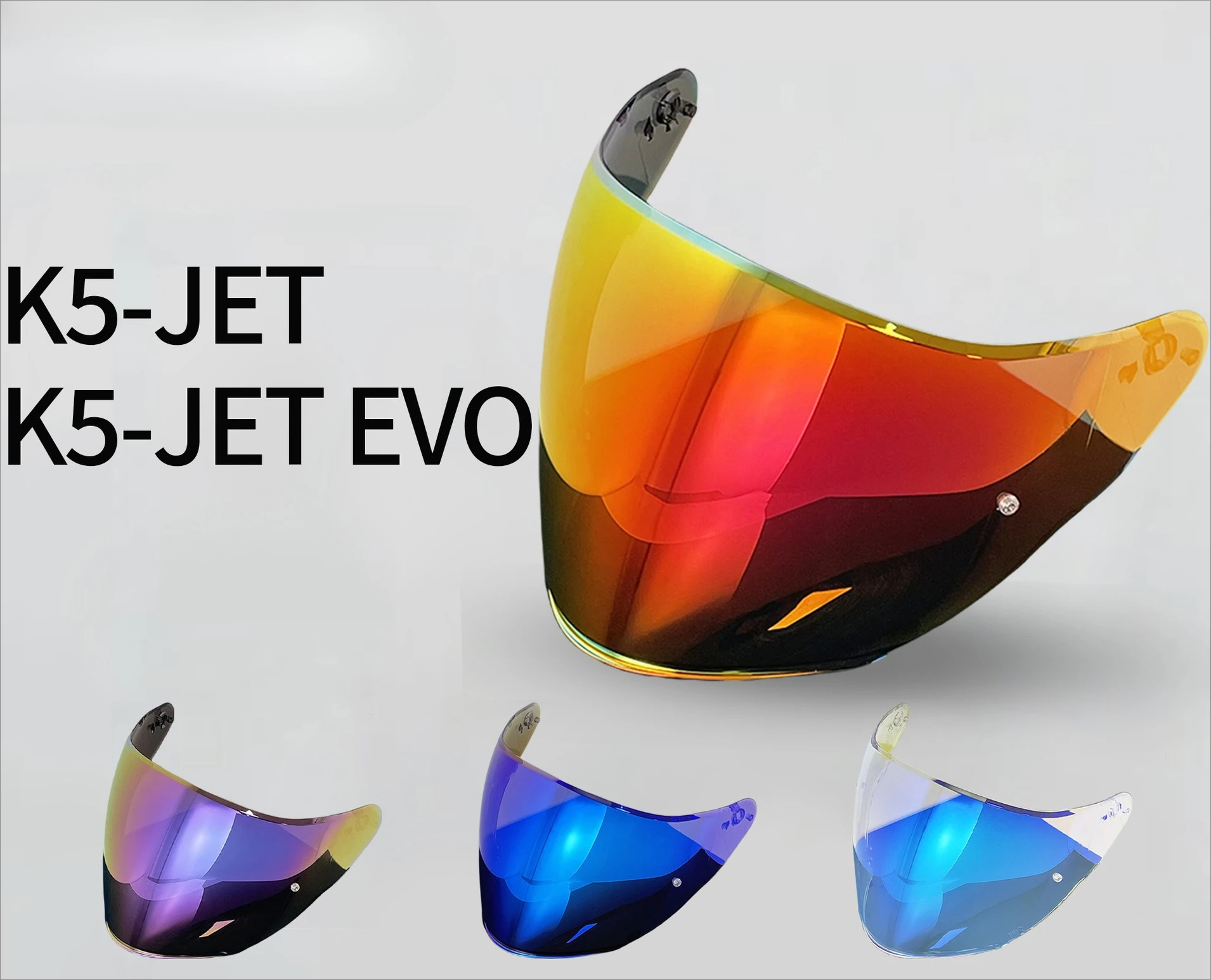 

K5 JET Helmet Lens Suitable for K5 JET EVO Windproof Ultraviolet Day and Night Universal Colorful Mirror