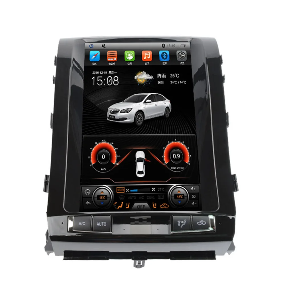 Unidade de Cabeça de Rádio do Carro Leitor Multimídia, Navegação GPS, Android 13, 128GB, 13, 8 Polegada, Estilo Tesla, Toyota Land Cruiser LC200 2008-15