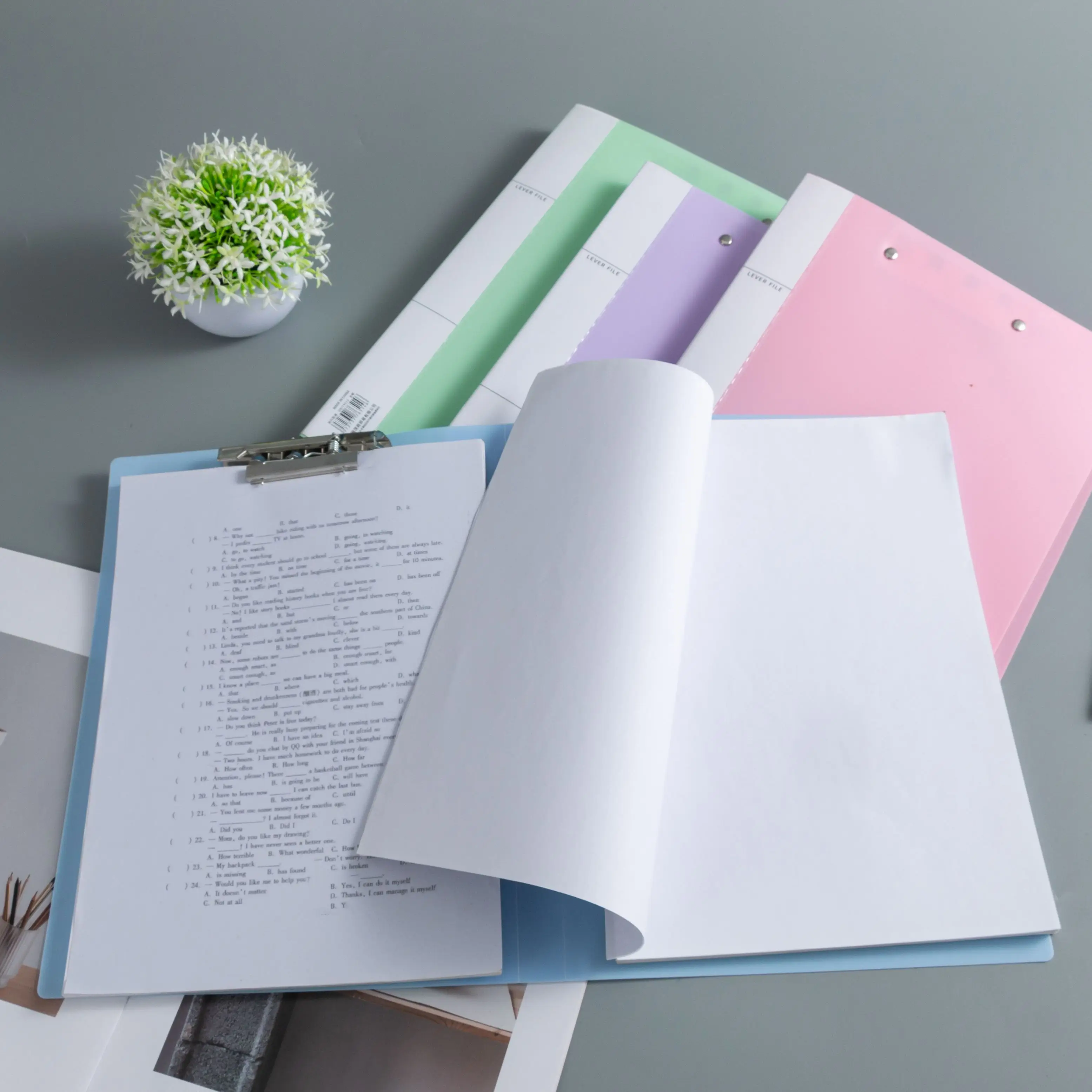Folder Strong Double Folder File Information Contract Storage A4 Folder Double Folder Finishing Plywood Folder Test Paper Clip Long Press Folder