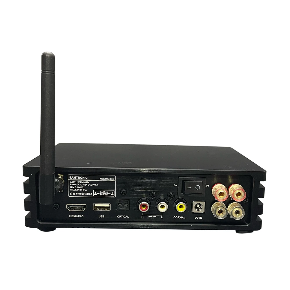 Samtronic 100W*2  Sound Power Amplifier 100W X2 Mini HiFi Stereo Class D Amp Bass Treble for Home Theater