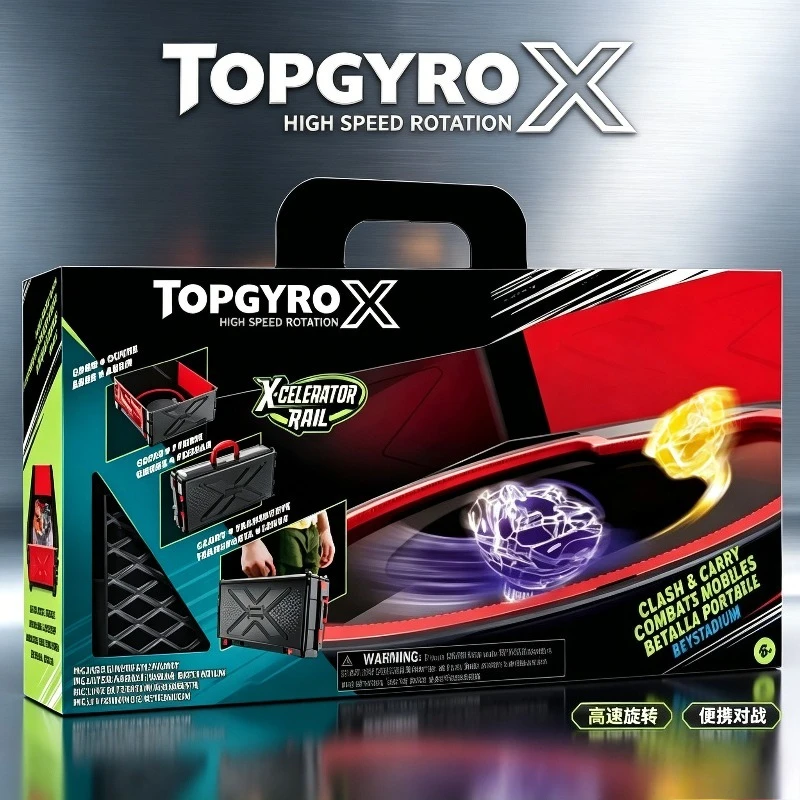 Alloy Gyro Stadium Battle Arena, Foldable Portable Clash & Carry Fighting Stage for Metal Top Toy Competition for Boys Gift