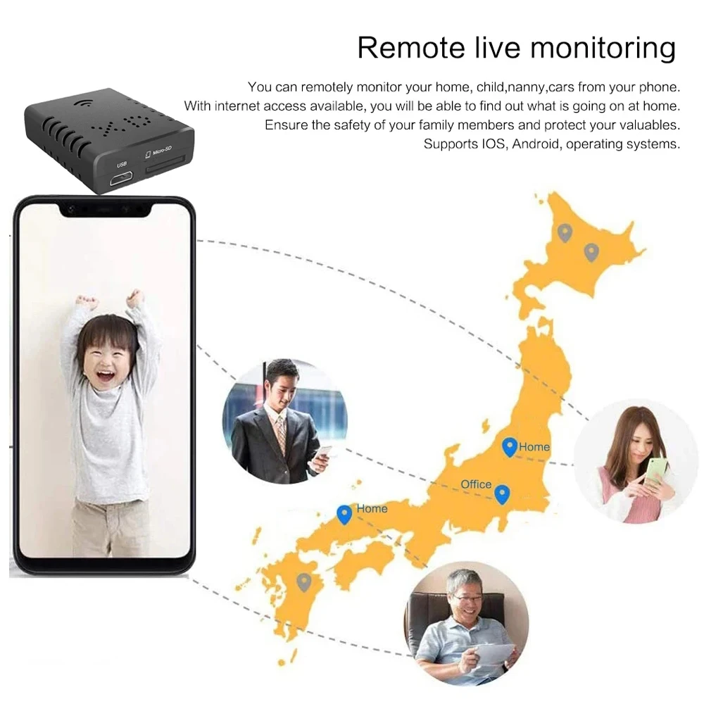 Xiaomi-minicámara secreta Full HD 1080p, XD, WiFi, visión nocturna, IR-CUT, cámara de seguridad para el hogar, grabadora de vídeo HD, resistente al agua