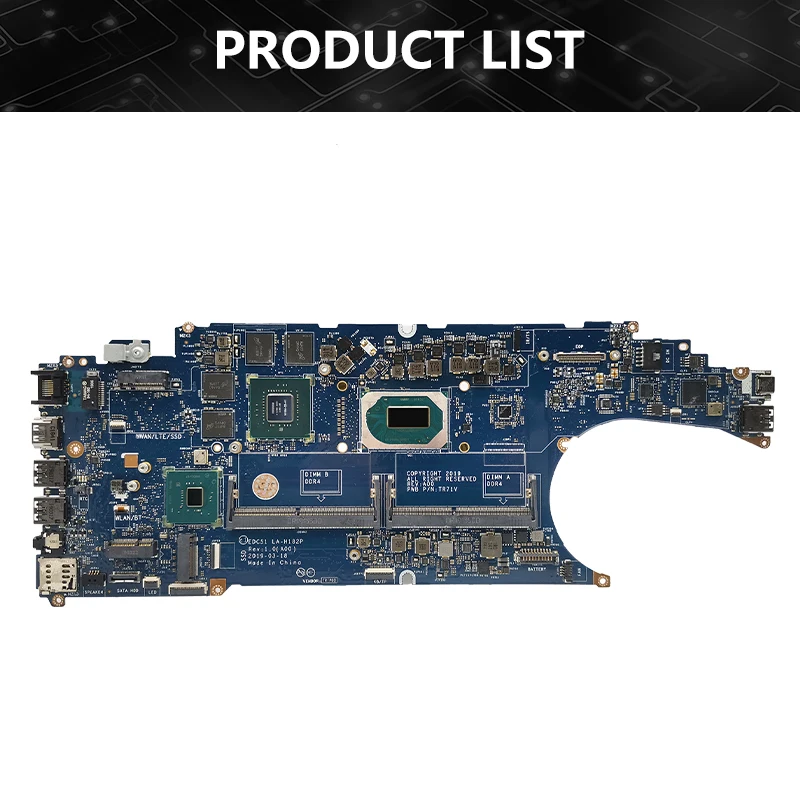 LA-H182P Mainboard For DELL Latitude 3541 5501 Laptop Motherboard P620 MX150 2G 4G 0PGNF9 04RMN5 0P8C39 CPU E-2276M i5 i7 9th