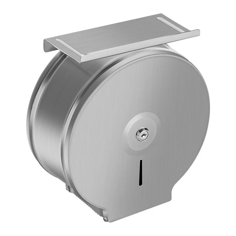 Hotel public bathroom bathroom modern stainless steel large roll paper dispenser wall-mounted hand towel toilet paper holder