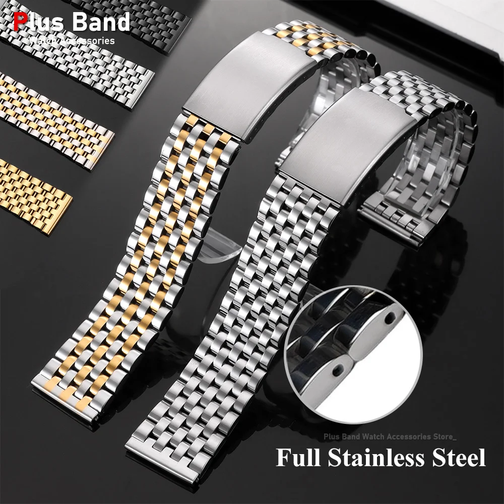 High Quality Full Stainless Steel Watch Band 20mm 22mm Solid Metal Bracelet for Oyster for Jubilee for Seiko Men's Replace Strap