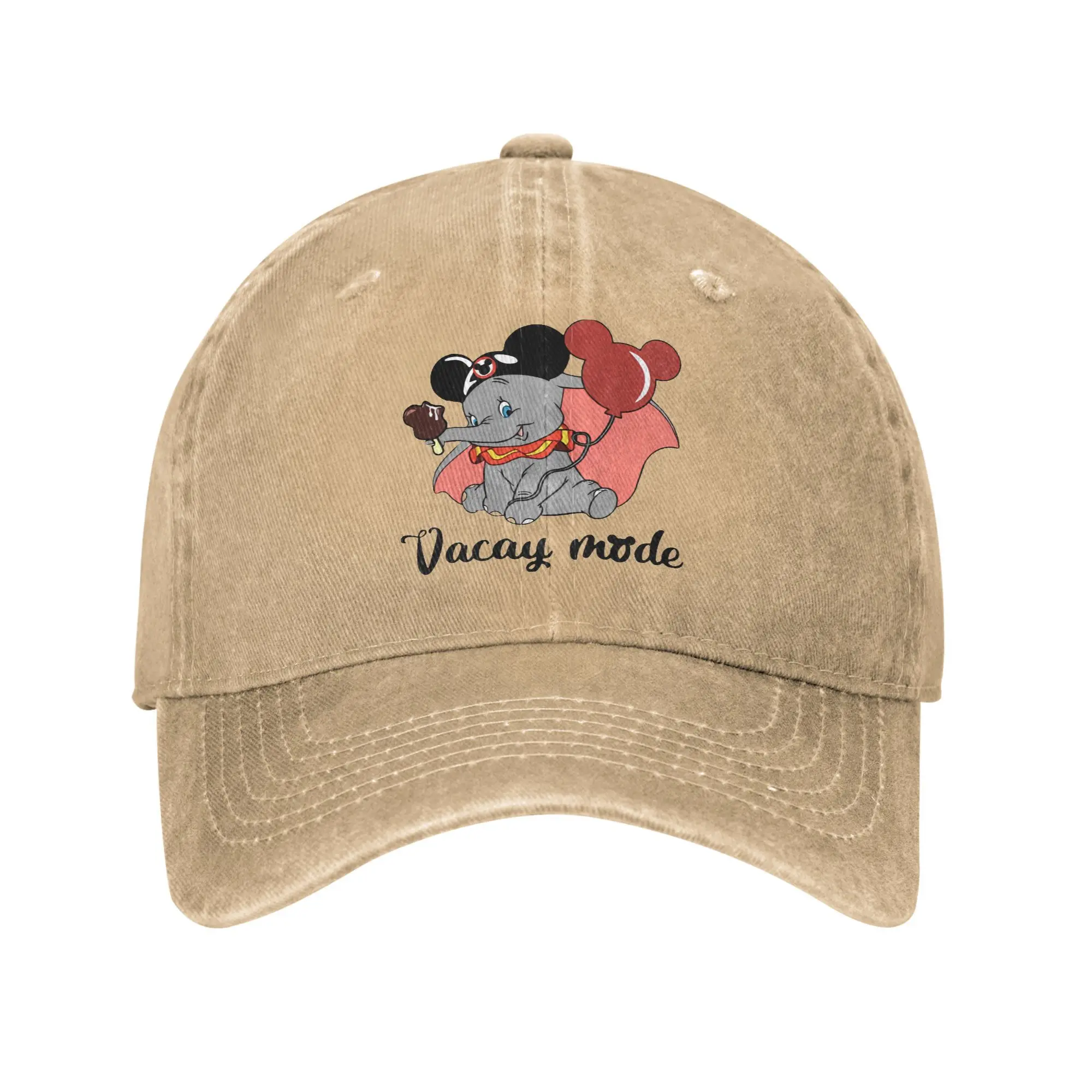 

Dumbo Elephant Vacay Mode Baseball Cap Vintage Distressed Denim Washed Cartoon Snapback Hat Unisex Outdoor Workouts Soft Hats