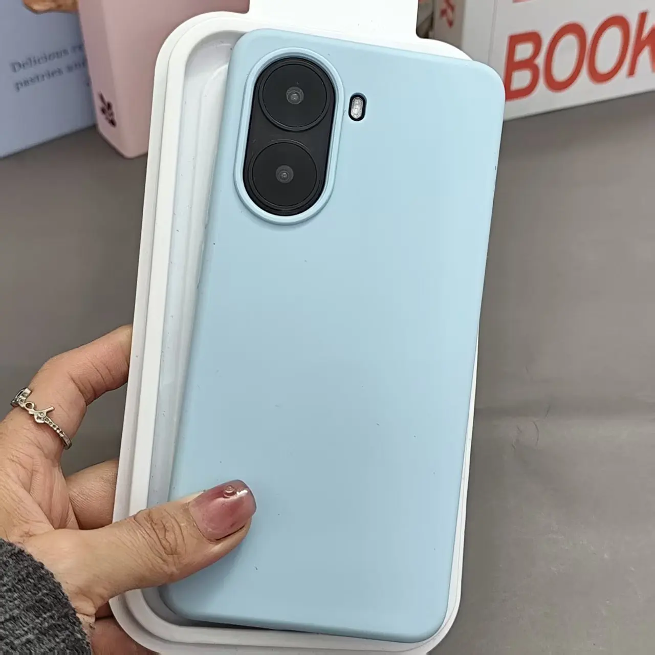 Funda para xiaomi poco f7 caso real líquido silicone pele suave microfibra velo fino colorido à prova de choque capa traseira