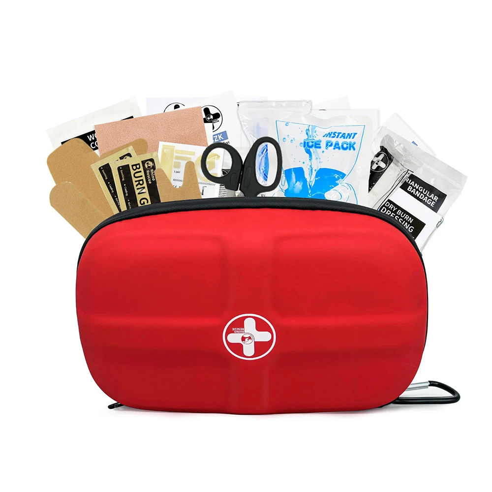 RHINO RESCUE Waterproof Portable First Aid Kit - Emergency Medical Travel Care Kit for Home College Dorm Camping Hiking