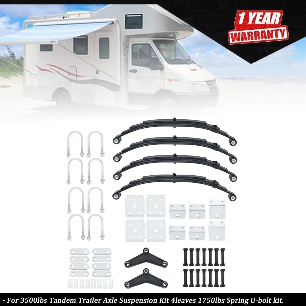 

3500lbs Tandem Trailer Axle Suspension Kit 4leaves 1750lbs Spring U-bolt kit