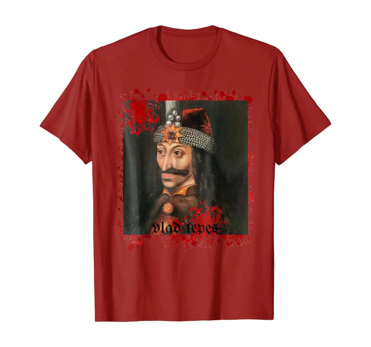 Cheavyweight The Impaler Vlad Tepes Count Vampire Dracula Portrait  Summer Cotton Short Sleeve O-Neck Mens T Shirt New S-5XL