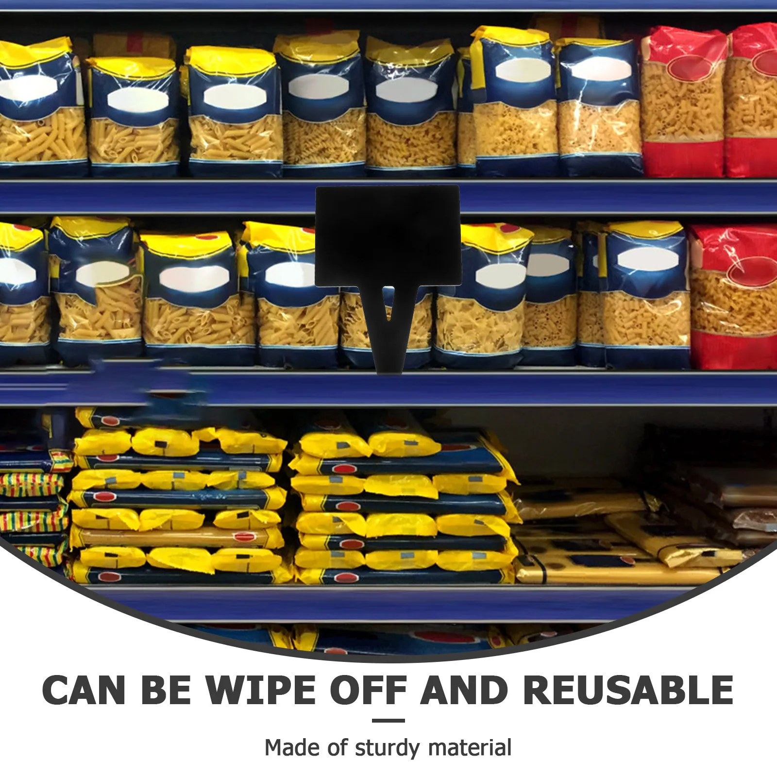 

2pcs Price Display Board Sturdy Writable Reusable Label For Supermarket Kitchen Pantry Organization Multi-Function Stake Sign