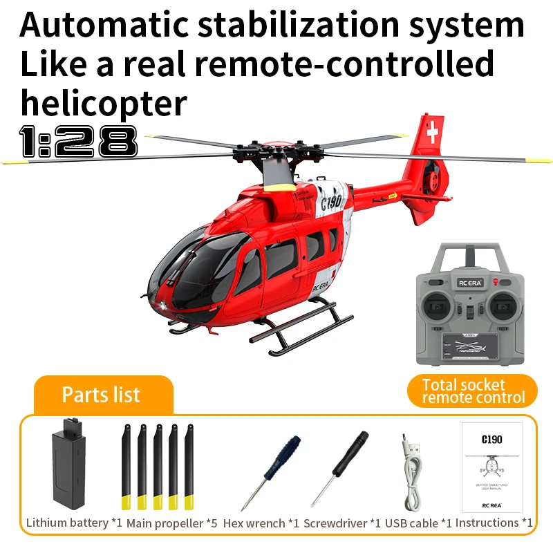 

RC ERA C190 H145 1:30 Scale Optical Flow Positioning Gyro Stabilized RC Helicopter Remote Control Aircraft