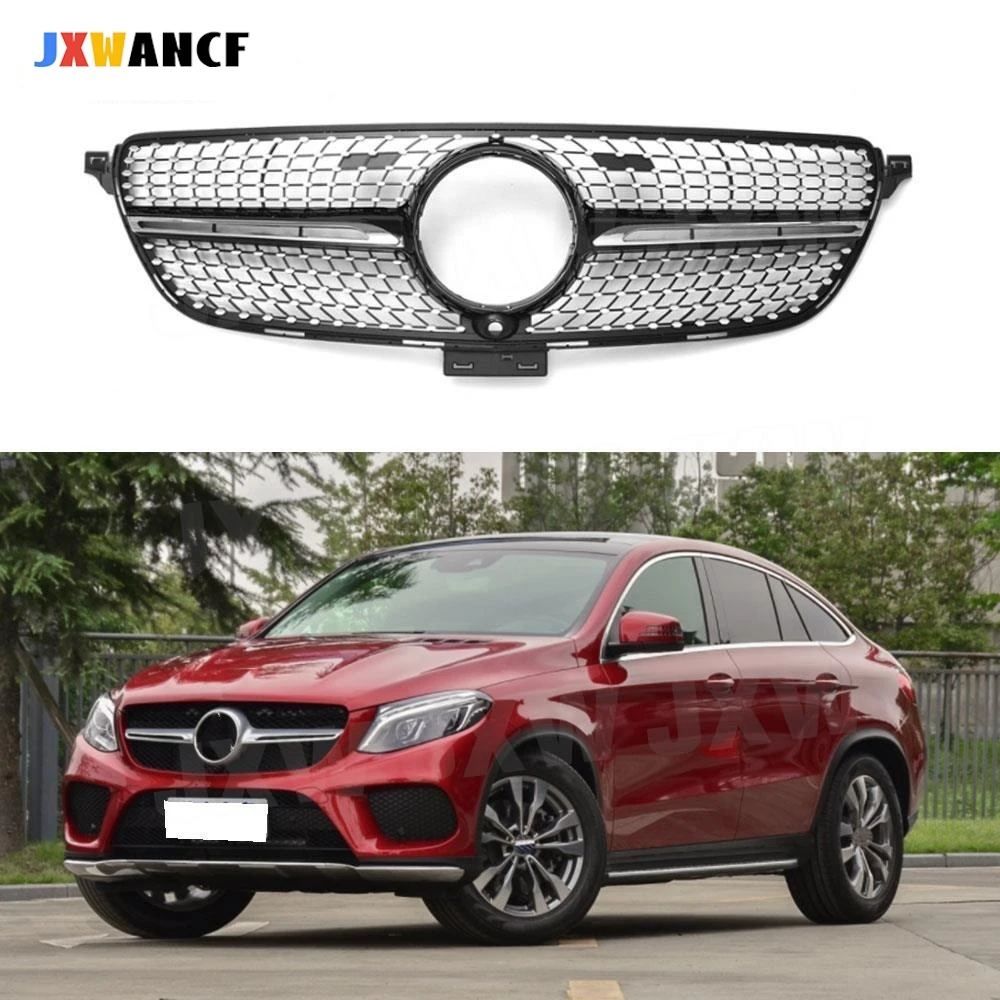 

JXWANCF ABS Front Bumper Lip Racing Grills For Mercedes Benz GLE Class C292 W292 Coupe 2015-2019 Front Grille Car Accessorise