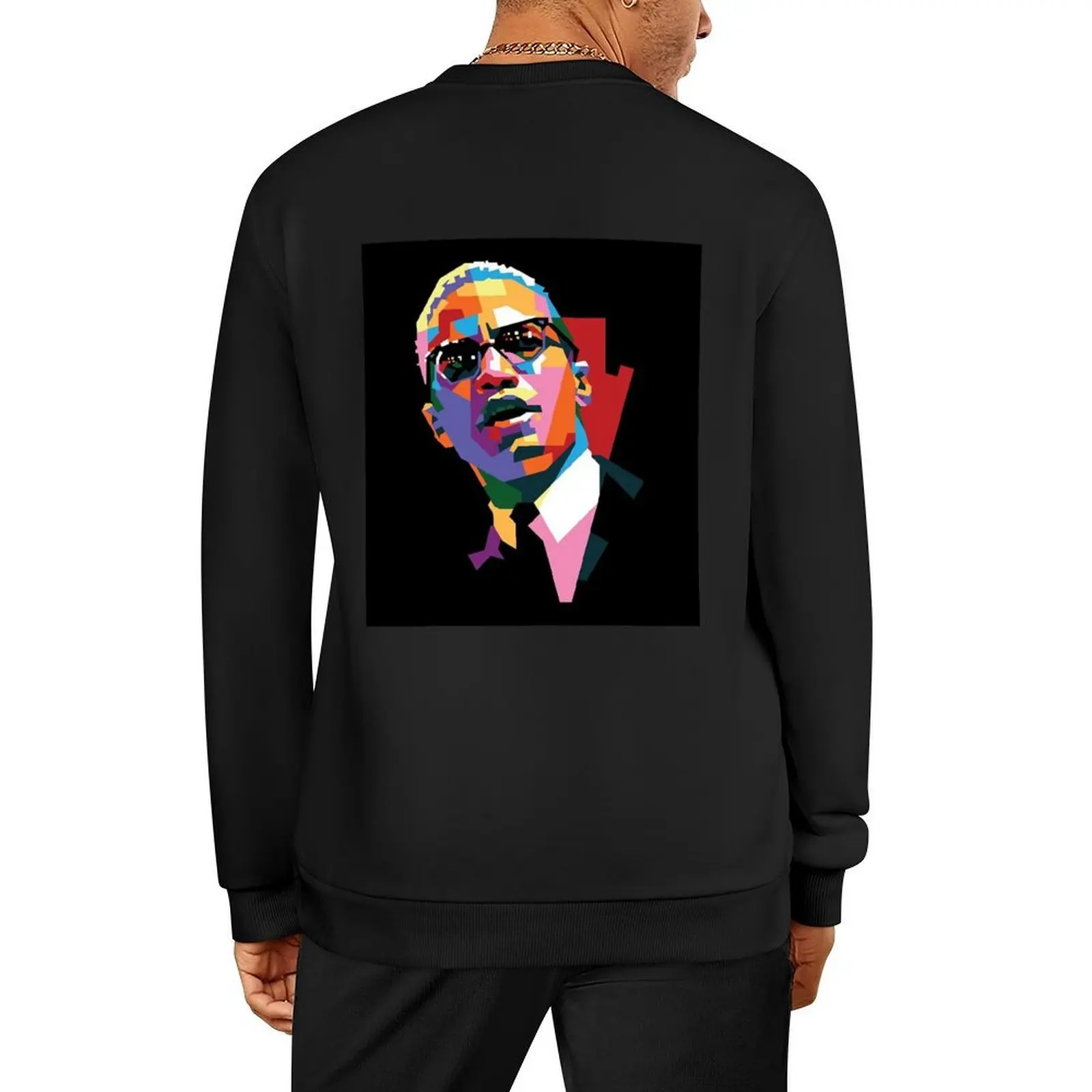 

Malcolm little X Canvas Print Pullover korean style clothes men's sweat-shirt tracksuits autumn clothes oversize sweatshirt