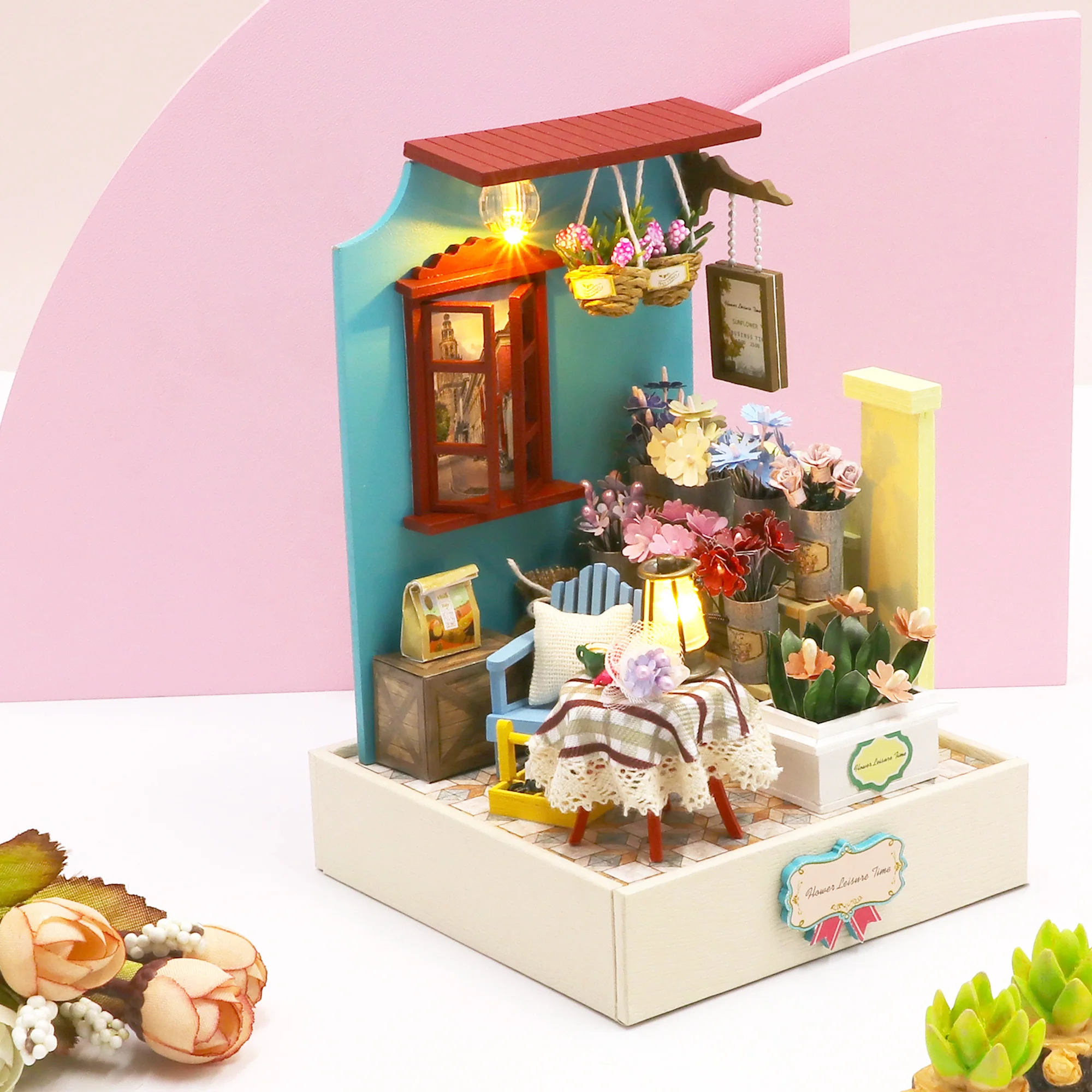 Maison de poupée Miniature en bois, Kit de bricolage avec meubles, magasin de gâteaux, modèle de chambre, jouets pour enfants adultes, cadeau d'anniversaire