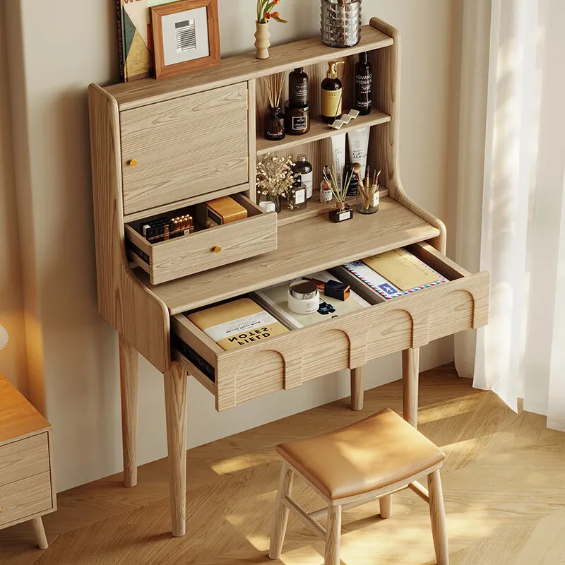 Настраиваемый комод из ясеня, зеркало в минималистском стиле, прикроватный туалетный столик для квартиры