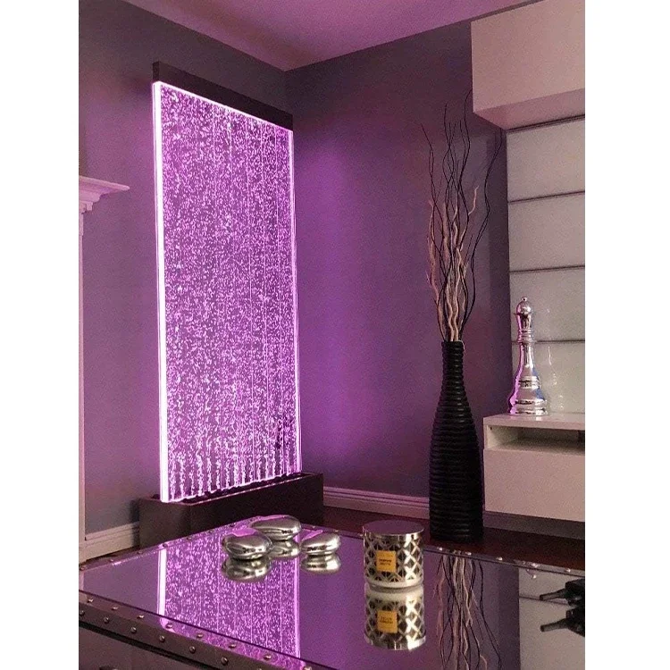 Modern room custom large scale LED water bubble wall panel acrylic waterfall wall fountain wall bubble panel indoor decoration