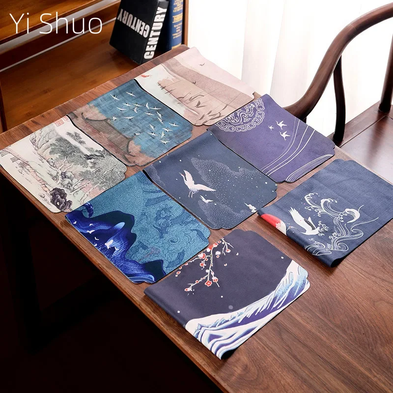Waterproof Tea Mat Tea Table Fabric Mat Deerskin Velvet Dry Pour Seats Tea Ceremony Utensils National Trendy Style Table Runner