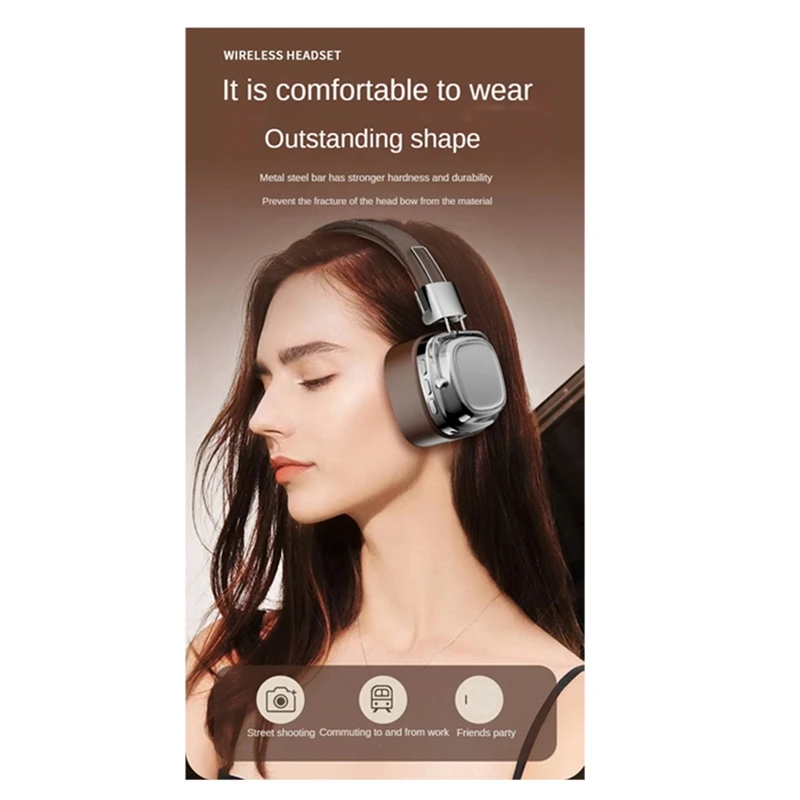 Retro Classic Over Ear Headsets Studio Stereo Bluetooth 5,3 drahtlose Kopfhörer Touch Control Typ C Ohrhörer