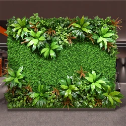Green Artificial Plants Wall Panel Plastic Outdoor Lawns Fake Flowers Decor Wedding Backdrop Party Garden Grass Flower Wall