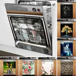 Kitchen Decor Internal Structure Dishwasher Sticker Plate Cup Wash Wall Sticker Adhesive Removable Cabinet Door Decals DIY Home